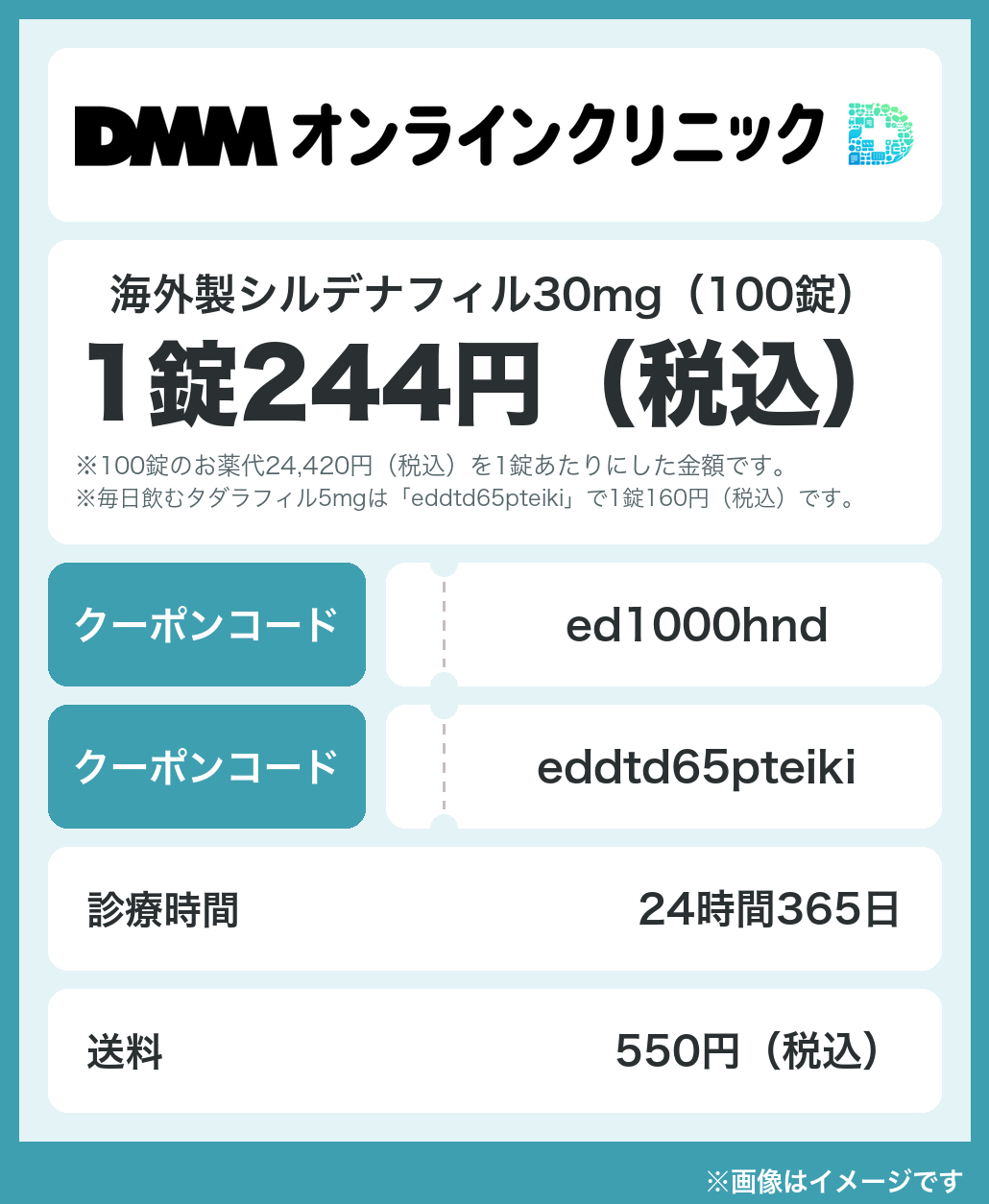 DMMオンラインクリニックのEDクーポンコード