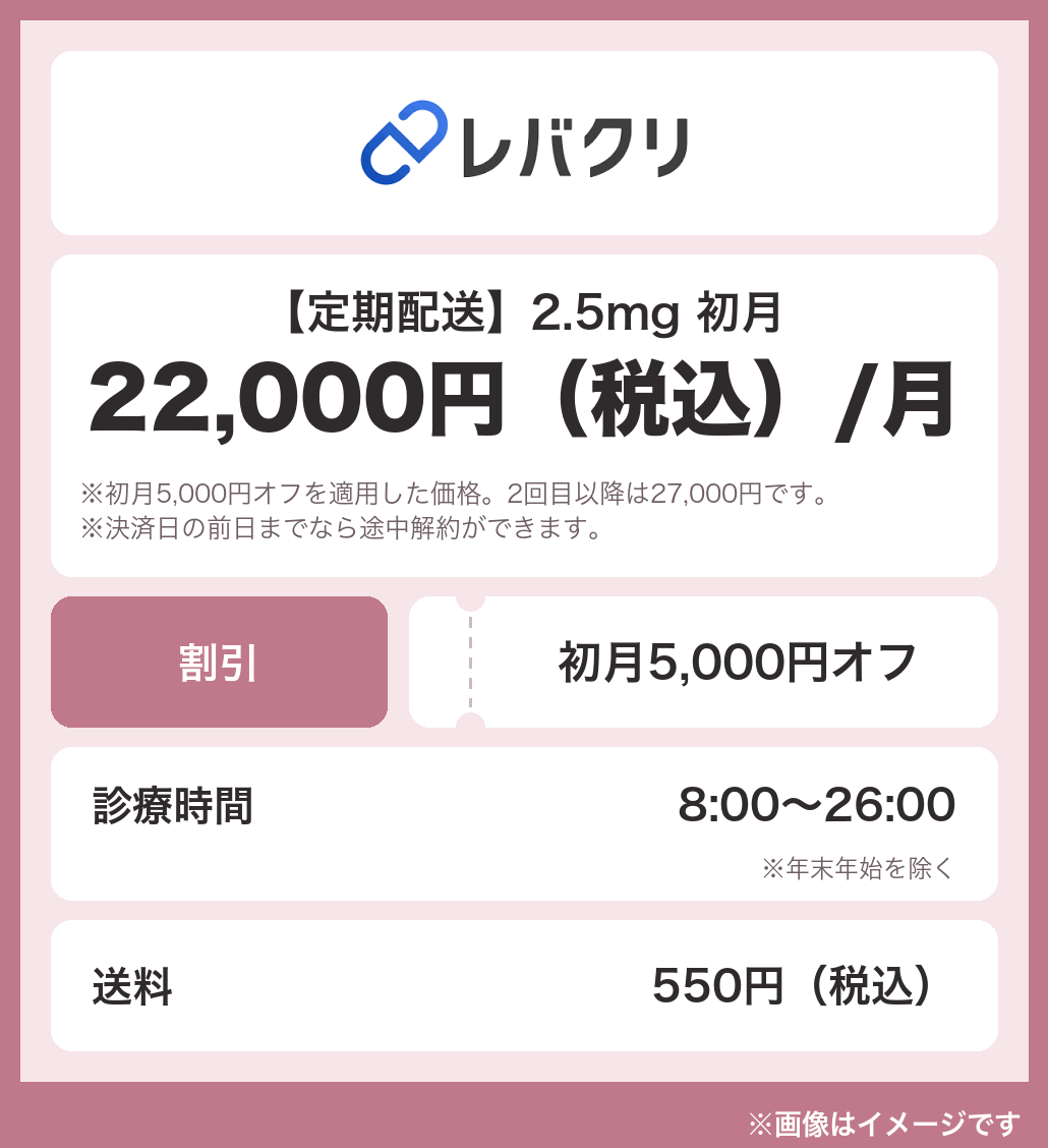 レバクリのマンジャロ料金