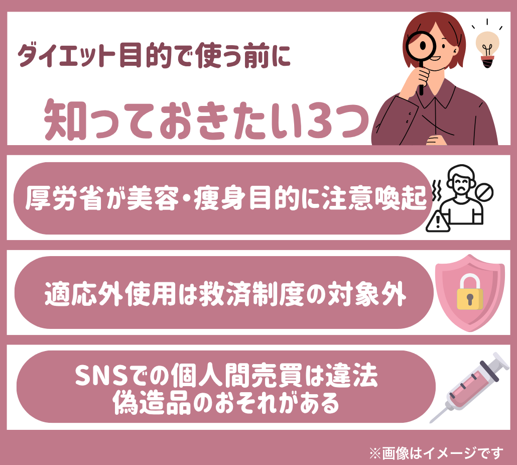 マンジャロをダイエット目的で使う前の注意点