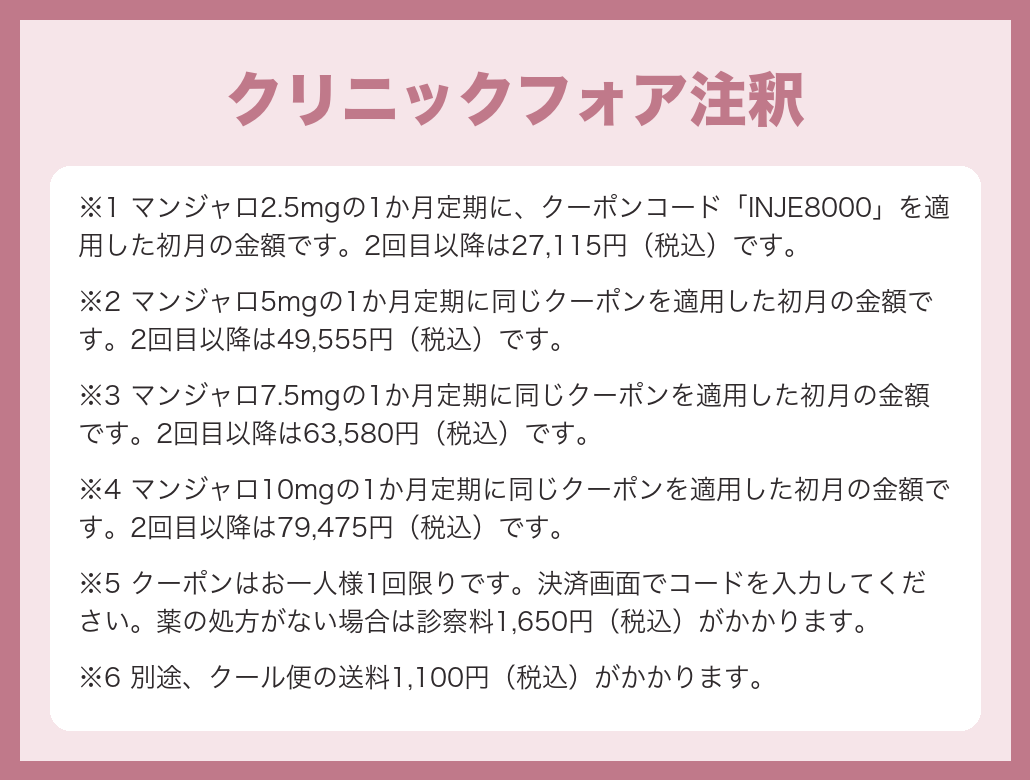 クリニックフォア注釈